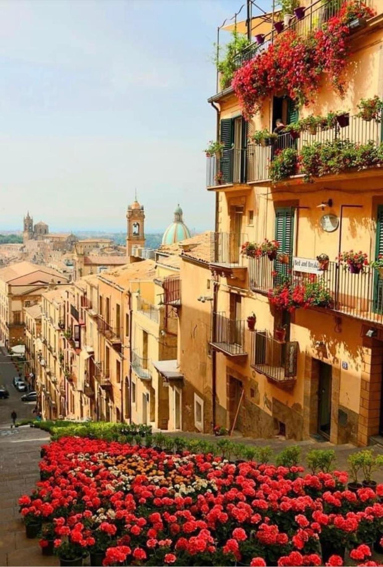 Casa Tipica Siciliana Patronale Home Bedandbreakfast Tremetrisoprailcielo Camere Con Vista, Colazione Interna In Terrazzo Panoramico Caltagirone Kültér fotó