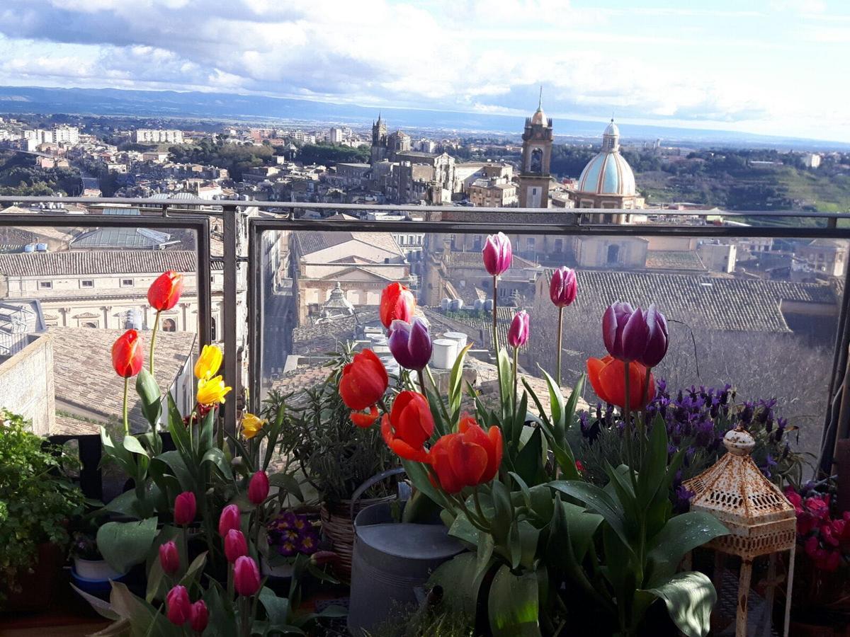 Casa Tipica Siciliana Patronale Home Bedandbreakfast Tremetrisoprailcielo Camere Con Vista, Colazione Interna In Terrazzo Panoramico Caltagirone Kültér fotó
